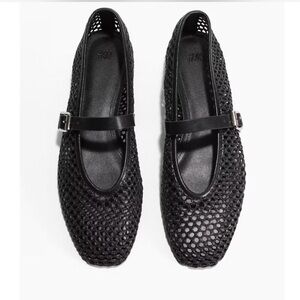 H&M Black Mesh Flats with Strap